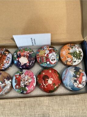 Holiday Christmas Tin Candle Set - Assorted Santa & Snowman Designs